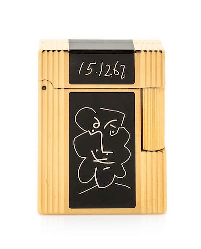 An S.T. Dupont Picasso: Faune Limited Edition Line 1 Lacquered Pocket Lighter Height 2 1/2 inches.