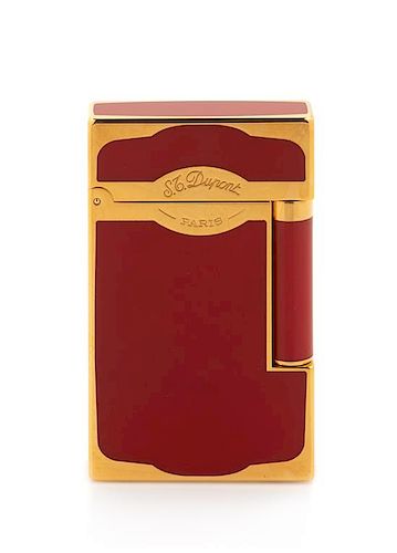 An S.T. Dupont Poudre d'Or Monte Line 2 Lacquered Pocket Lighter Height 2 1/2 inches.