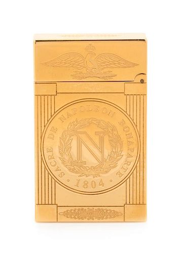 An S.T. Dupont Sacre de Napoleon Bonaparte Limited Edition Line 2 Pocket Lighter Height 2 1/2 inches.