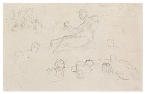 Eugène Delacroix, (French, 1798–1863), Studies for the Galerie d'Apollon after Dubois and Fréminet, c. 1850
