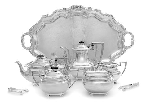 An American Silver-Plate Five-Piece Tea and Coffee Service, E. G. Webster & Son, New York, NY, First Half 20th Century, comprisi