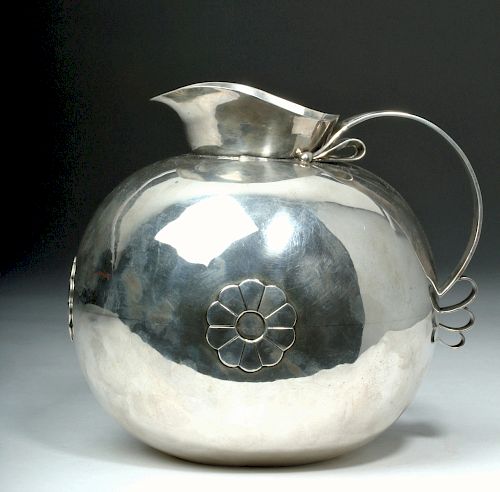 1940s Spratling Mexican Sterling Silver Water Pitcher