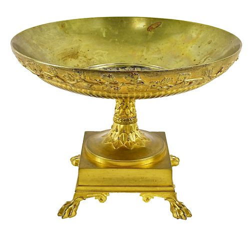 Antique French Empire Medusa Bronze Center Bowl