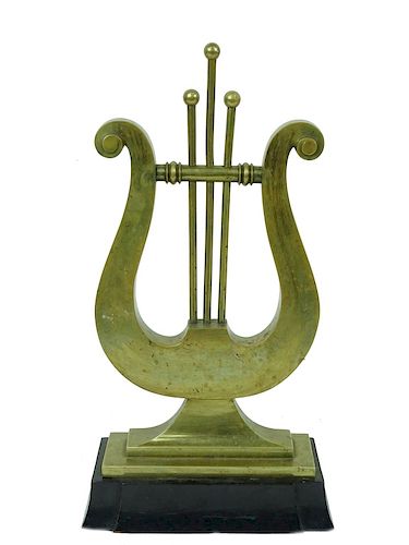 French Brass Musical Harp Sculpture