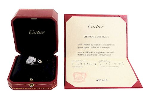 Panthere de Cartier 18k White Gold & Diamond Ring