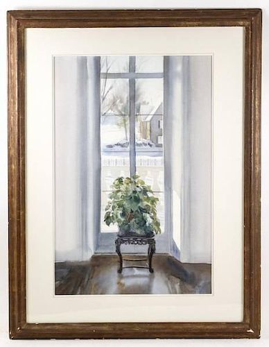 Paul Rickert "Porch Flowers", Signed Watercolor