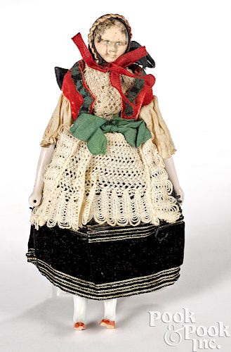 Peg wooden doll in German costume