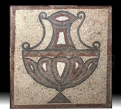 Roman Stone Mosaic - Elegant Amphora