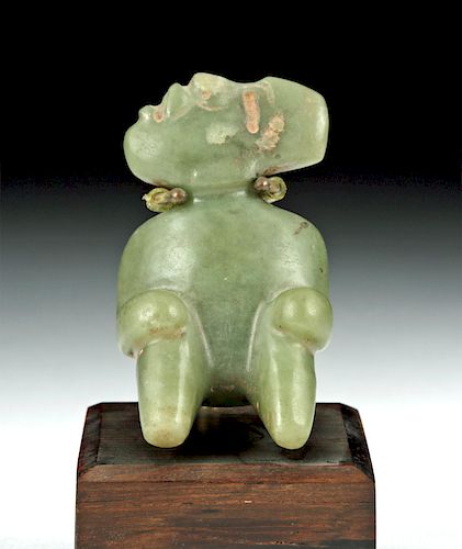 Important Olmec Jade Seated Figure