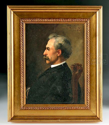Signed Fedor Encke Portrait of Edward Stieglitz - 1884