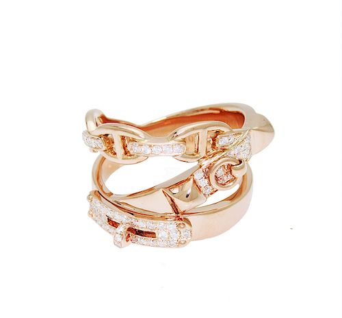 Hermes Diamond & 18k Rose Gold Alchimie Ring  