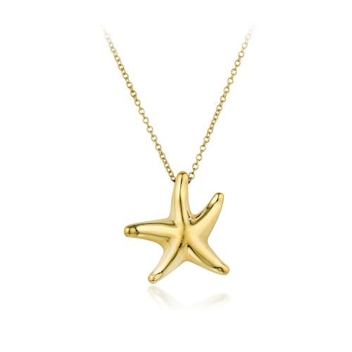 Elsa Peretti Tiffany & Co. 18K Gold Starfish Pendant Necklace