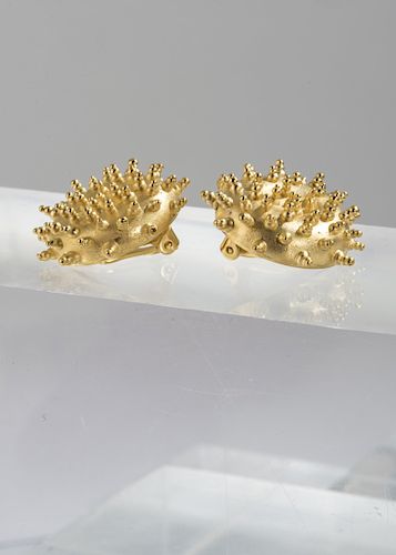Pair of 'Igel' (hedgehog) stud earrings, 1988