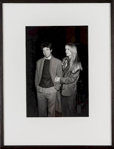 Press photo, unique (Mick Jagger and Jerry Hall), 1982