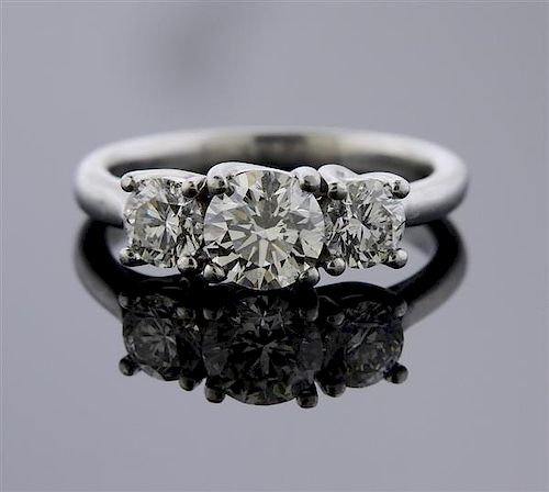 GIA  Platinum 1.32ctw Diamond Engagement Ring