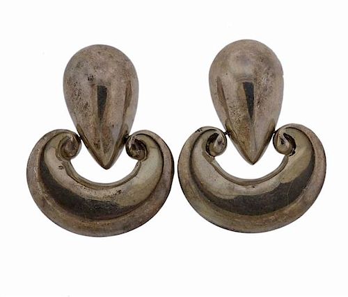 Von Musulin Sterling  Large Doorknocker Earrings 