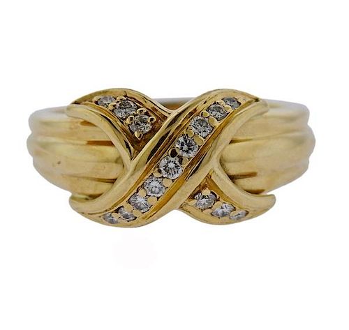 Tiffany &amp; Co Classic X 18k Yellow Gold Diamond Ring
