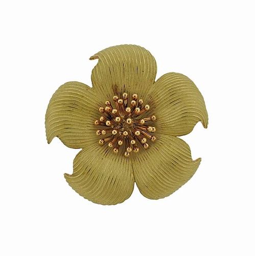Tiffany &amp; Co Classic Wild Rose 18k Gold Brooch Pin