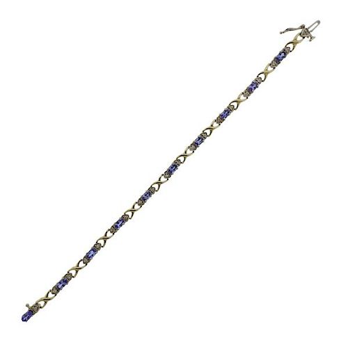 14k Gold Tanzanite Diamond Bracelet