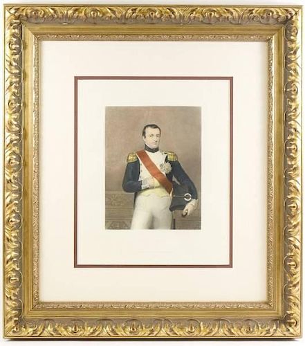19th C. Engraving, Portrait of Napoleon Bonaparte