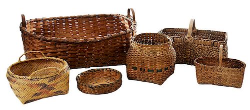 Five Assorted Baskets, Two Cherokee
