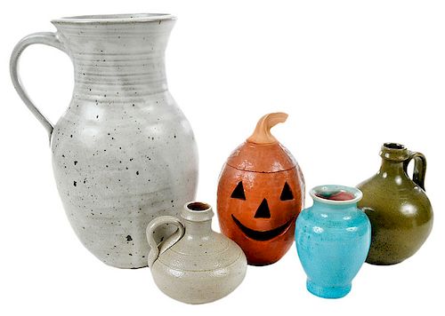 Five Pieces North Carolina Pottery