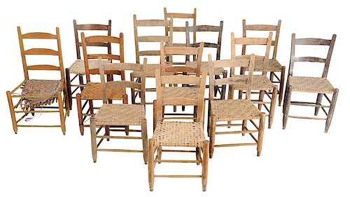Assembled Set 13 Country Bent Back Chairs
