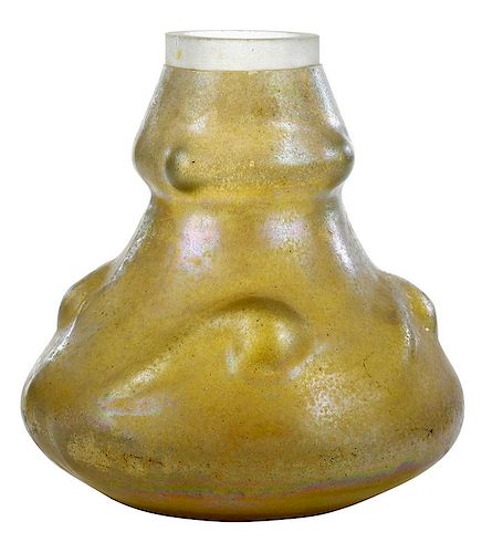 Molded Iridescent Glass Vase