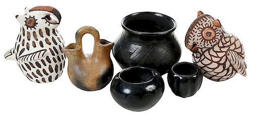 Six Miniature Pieces Southwestern Pottery
