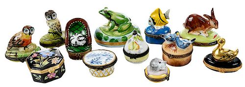 12 Porcelain Trinket Boxes