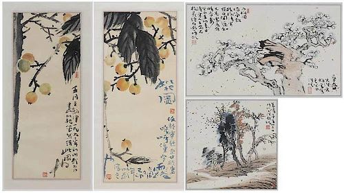 Group of Four Japanese Landscape Paintings