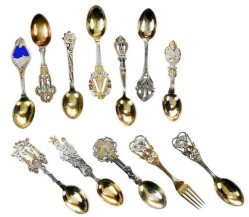 Eleven A. Michelsen Sterling Spoons and Fork