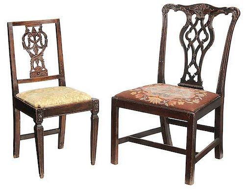 Two Period Carved Side Chairs