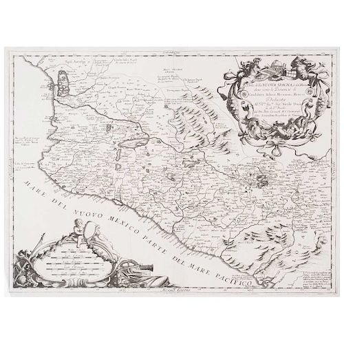 CORONELLI, VICENZO MARIA. PARTE DELLA NUOVA SPAGNA O DEL MEXICO DOUE SONO. Engraved map,  45 x 60 cm