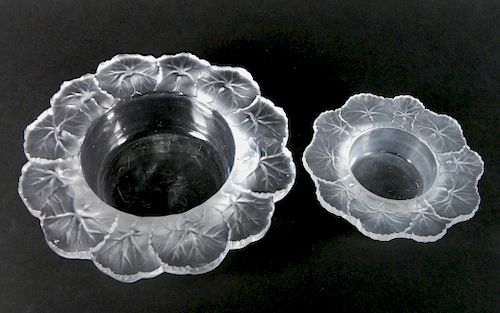 2 Lalique glass bowls