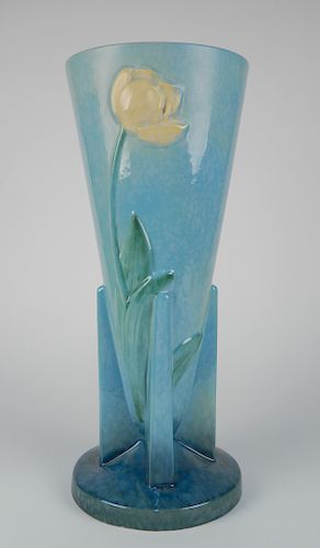 Roseville Blue Wincraft vase