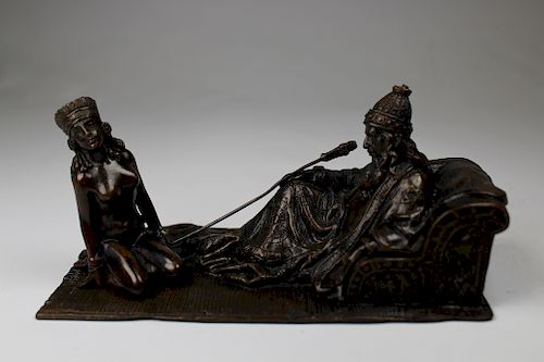 Bronze Orientalist Figural Grouping, Signed