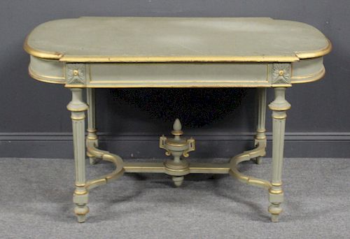 Antique Louis XV 1 Style 1 Drawer Desk Painted