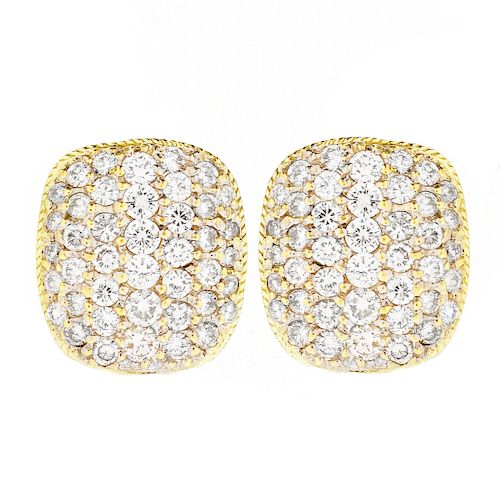 4.0ct TW Diamond and 18K Gold Earrings