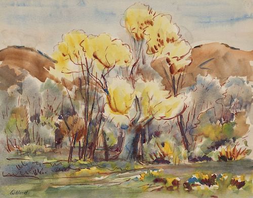 ERIC GIBBERD (1897-1972) WATERCOLOR ON PAPER