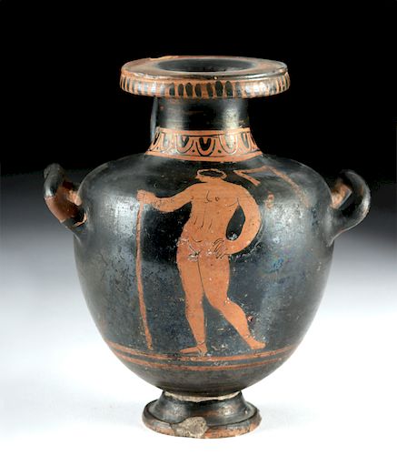Greek Attic Red-Figure Hydria - Young Man