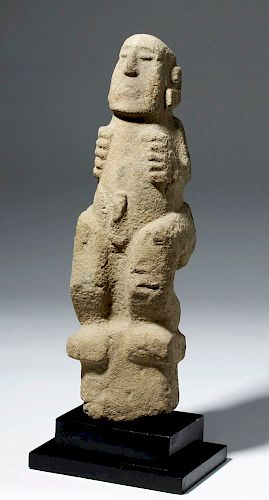 Large Huastec Stone Carving of Standing Man