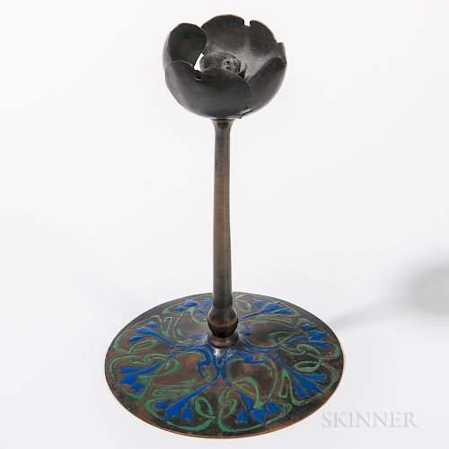 The Arts and Crafts Shop Enameled Copper Candlestick