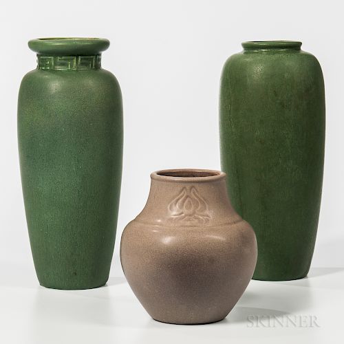 Three Hampshire Pottery Vases