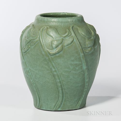 Van Briggle Pottery Green Glaze Vase