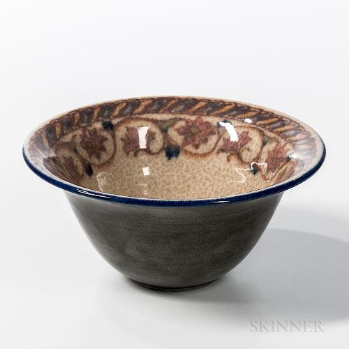 Lorinda Epply for Rookwood Pottery Bowl with Floral Border