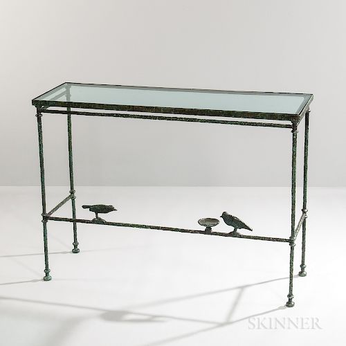Patinated Bronze "Console aux Deux Oiseaux" Attributed to Diego Giacometti (Swiss, 1902-1985)