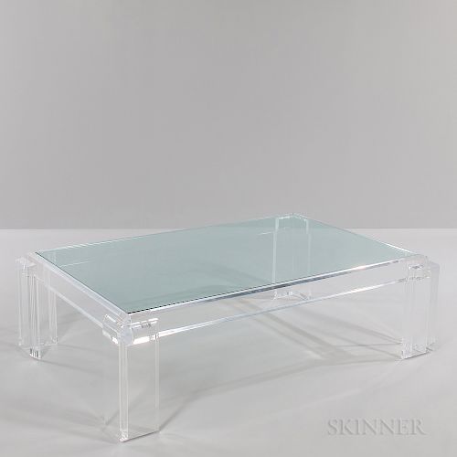 Lucite and Glass Cocktail Table