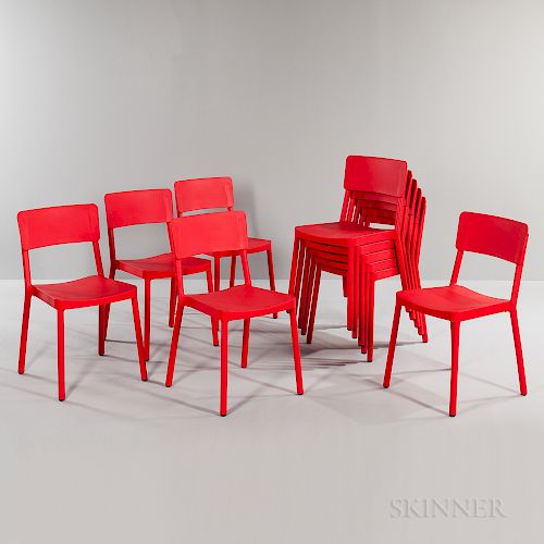 Ten Red Resol Group Barcelona Dd Plastic Stackable Chairs
