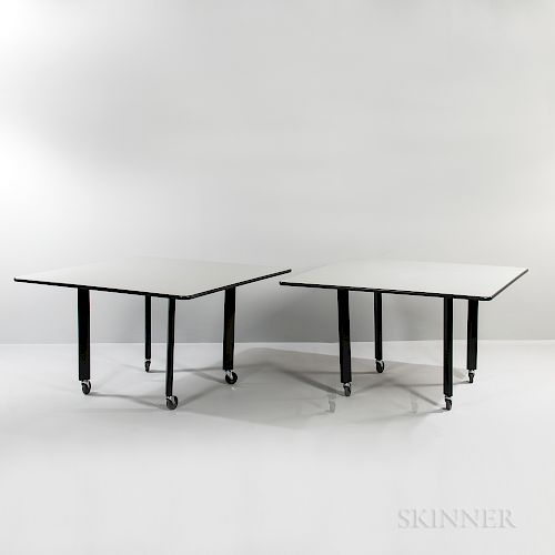 Two Knoll Joseph D'Urso Tables with Casters